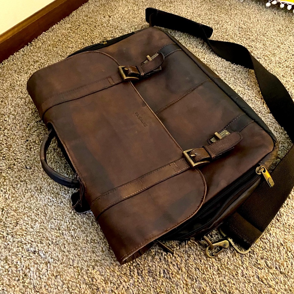 Samsonite leather office bag with laptop slot